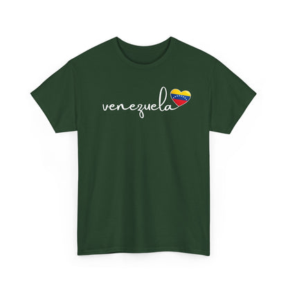 Venezuela Sweatshirt with Heart Flag | Minimalist Country Pride Crewneck | Travel Gift for Her, South America Apparel