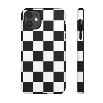 Black and White Checker iPhone Case, Stylish iPhone Cover for Teens, Holiday Gift, Unique Mobile Accessories, Tough Protection
