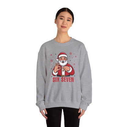 Six Seven Santa Funny Christmas Sweatshirt Cozy Holiday Crewneck for Men & Women | Santa Graphic Pullover | Warm Festive Gift for Friends