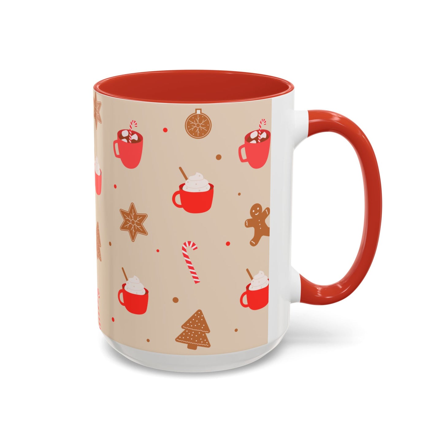 Festive Accent Coffee Mug, Holiday Gift, Hot Chocolate Lover, Christmas Decor, Winter Vibes, Cozy Mugs, Gift for her