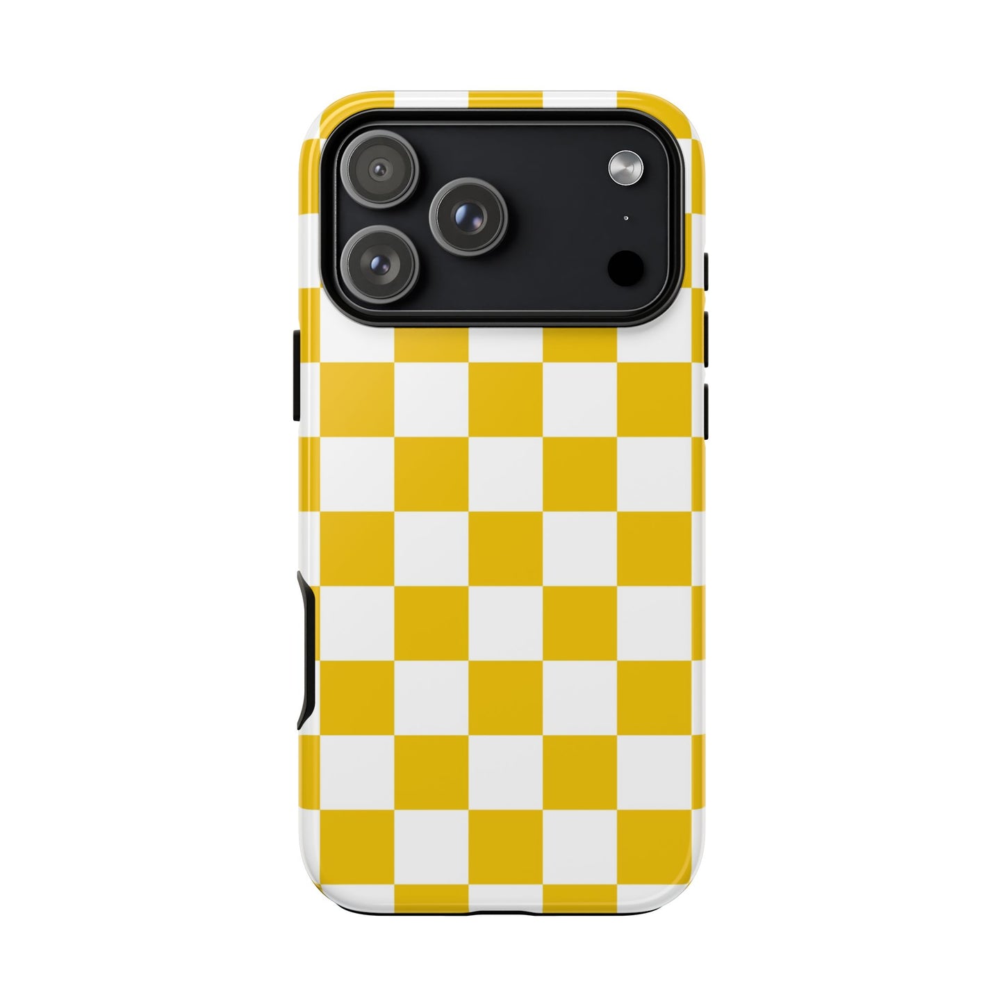 Yellow Checkered Phone Case - iPhone 17 Pro, 17, 16, 15, 14, 13, 12, 11, X, XR, XS MAX, Gift for Friends