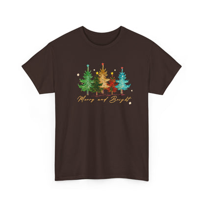 Merry and Bright Trees, Women's Christmas Shirt, Womans Holiday Shirt,Christmas Gift,Chic Winter Shirt,Cute Holiday Tee,Christmas Tree Shirt
