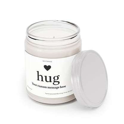 Personalized Scented Soy Candle, Custom Message Gift, Send a Hug Candle, Relaxing Home Decor, Birthday, Self-Care, Housewarming