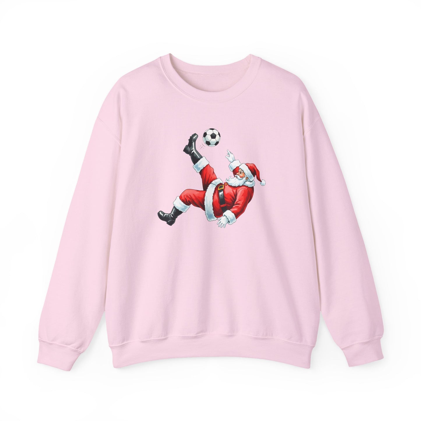Festive Santa Soccer Crewneck Sweatshirt, Christmas Apparel, Winter Fashion, Holiday Gifts, Sports Lover, Cute Santa Design