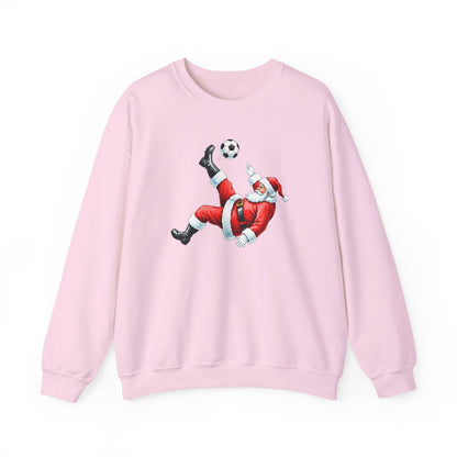 Festive Santa Soccer Crewneck Sweatshirt, Christmas Apparel, Winter Fashion, Holiday Gifts, Sports Lover, Cute Santa Design