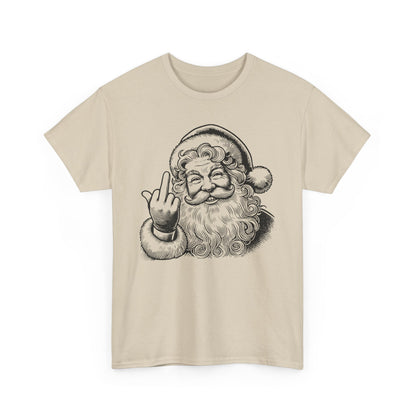 Funny Santa Heavy Cotton Tee, Christmas T-Shirt, Holiday Humor Top, Grumpy Santa Gift, Unisex Graphic Tee - Festive Santa Shirt, Christmas