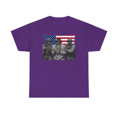 American Flag Soldiers T-Shirt | Patriotic Military Graphic Tee | Veteran Pride Shirt, USA Freedom Apparel Gift
