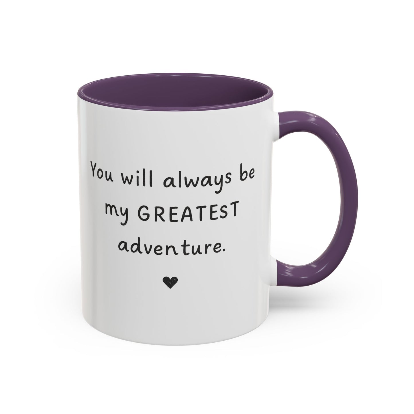 You're My Greatest Adventure Coffee Cup, Custom Line Drawing Couple Mug, Anniversary Gift For Husband Wife, Engagement Gift, Valentine's Day