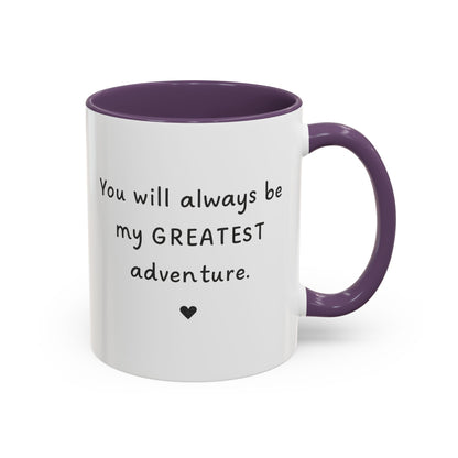 You're My Greatest Adventure Coffee Cup, Custom Line Drawing Couple Mug, Anniversary Gift For Husband Wife, Engagement Gift, Valentine's Day