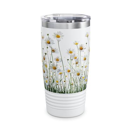 Daisy Floral Tumbler, Travel Mug for Nature Lovers, Eco-friendly Drinkware, Summer Vibes, Gift for Her, Outdoor Adventure