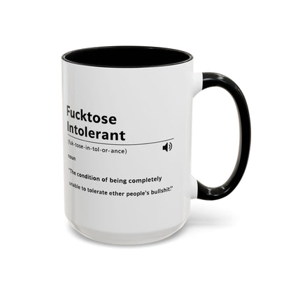 Fucktose Intolerant Definition Mug, Funny Accent Coffee Mug 11oz 15oz, Sarcastic Adult Humor Mug, Gag Gift for Friends