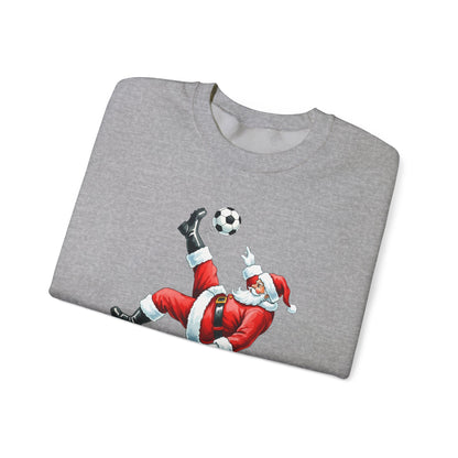 Festive Santa Soccer Crewneck Sweatshirt, Christmas Apparel, Winter Fashion, Holiday Gifts, Sports Lover, Cute Santa Design