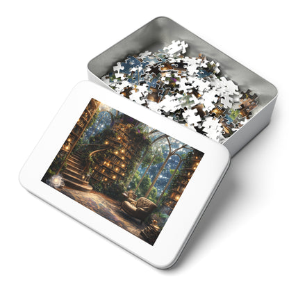 Dream Library, Magical Greenhouse, Jigsaw Puzzles, Star Filled Sky Library Reading Garden Lounge Room, Starry Night View, 500 Or 1000