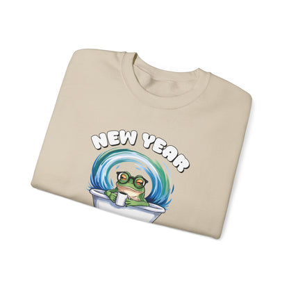 New Year New Me Frog Sweatshirt, Funny New Year Shirt, Happy New Year 2026 Sweatshirt, Cute Frog Coffee Pullover, 2026 Trendy Sweatshirt