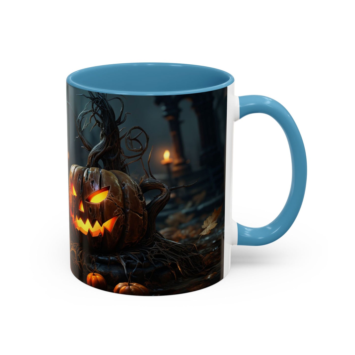 Halloween Pumpkin Accent Coffee Mug, Spooky Decor for Fall, Perfect Gift for Halloween Lovers, Seasonal Drinkware, Gift for Halloween Day