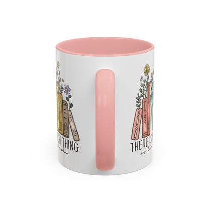 There Is No Such Thing As Too Many Books Mug, Book Lover Accent Coffee Cup, Reading Mug, Floral Bookstack Gift, Cozy Reader Ceramic Mug