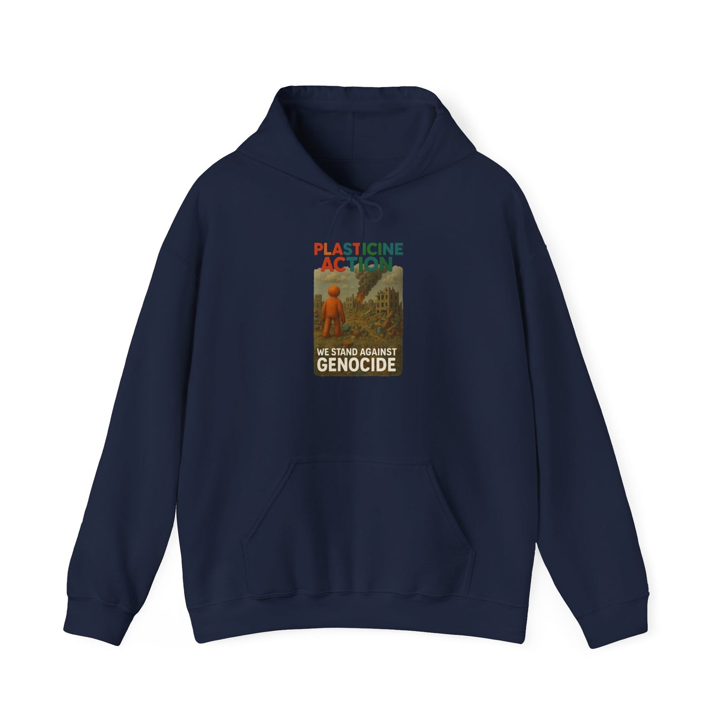PLASTICINE ACTION Hoodie Palestine Anti Genocide hoodie Clay Art Gaza Protest Tee Human Rights Activist Gift Handmade Style Human Billboard