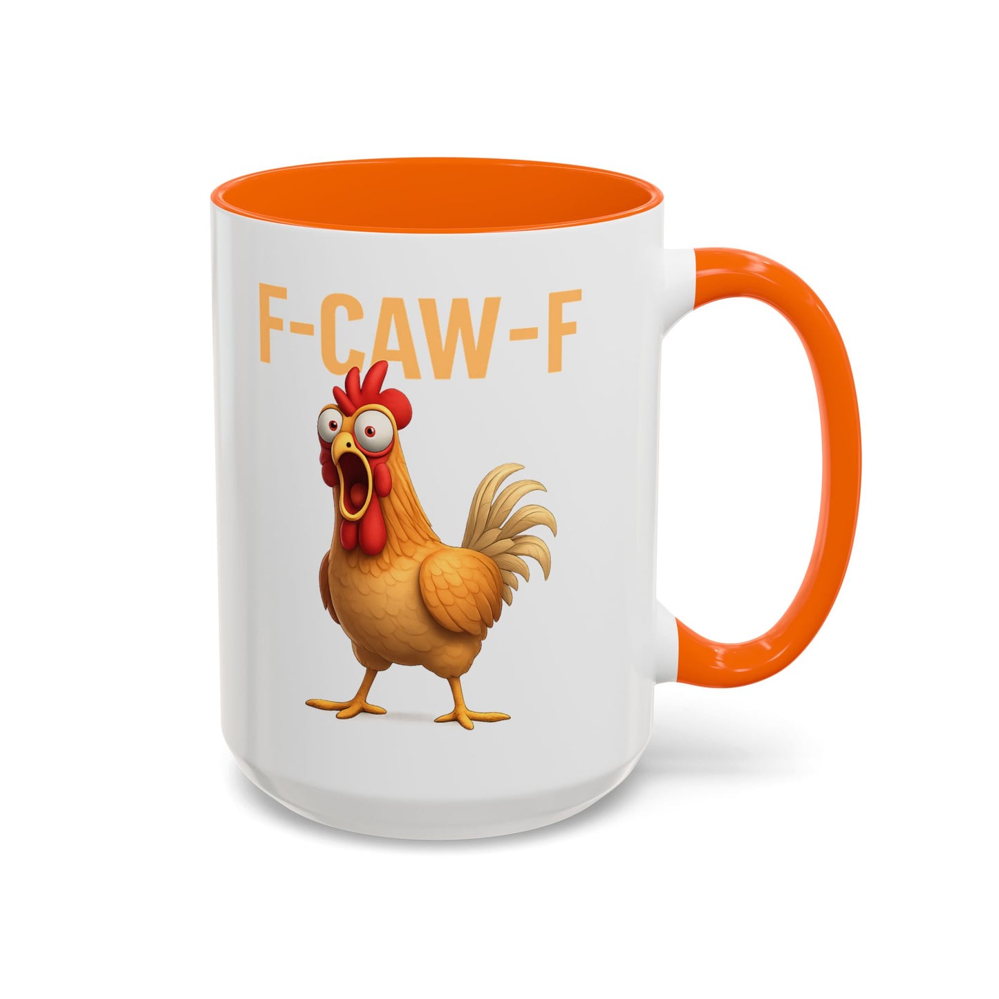 Funny Rooster Mug F-CAW-F Chicken Coffee Mug, Adult Humor Farm Animal Cup, Chicken Meme Mug, Gag Gift 11oz 15oz
