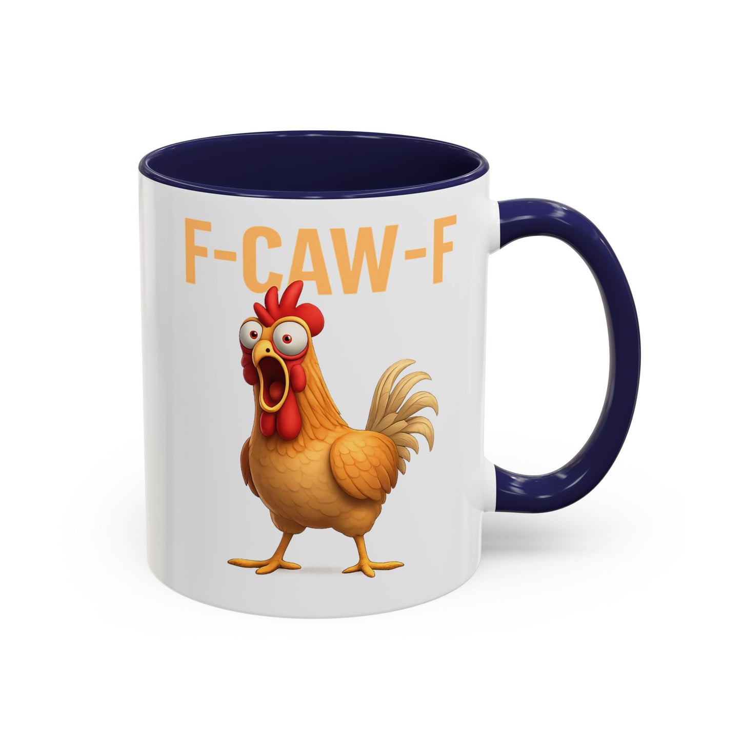 Funny Rooster Mug F-CAW-F Chicken Coffee Mug, Adult Humor Farm Animal Cup, Chicken Meme Mug, Gag Gift 11oz 15oz