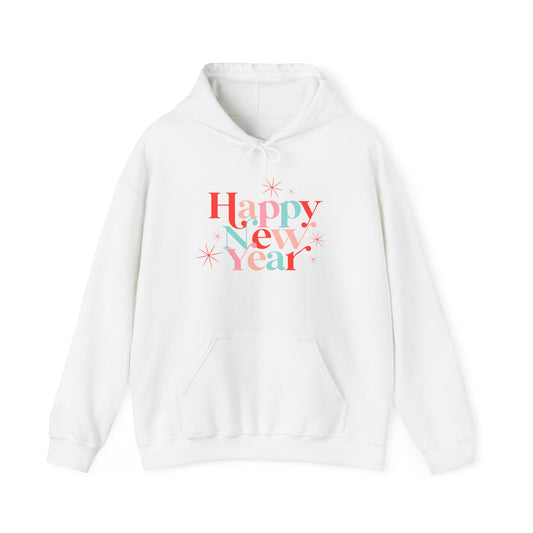 Happy New Year Hoodie 2025, Pastel Fireworks Hoodie,  New Years Eve Sweatshirt,  Unisex NYE Hoodie, Cozy New Year Gift for Her & Him
