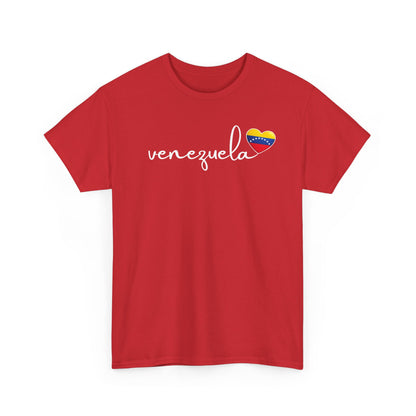 Venezuela Sweatshirt with Heart Flag | Minimalist Country Pride Crewneck | Travel Gift for Her, South America Apparel