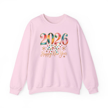 2026 Happy New Year Sweatshirt, Colorful New Year Crewneck, NYE Party Shirt, New Year Gift for Her, Holiday Winter Pullover