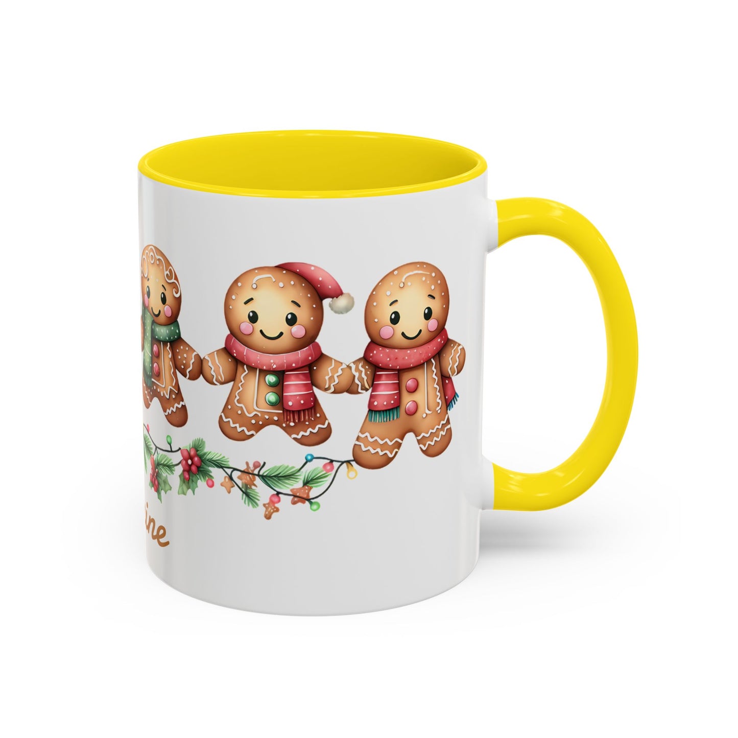 Personalized Gingerbread Friends Coffee Mug, Holiday Mug, Christmas Decor, Personalized Coffee Cup, Gift for Her, Winter Wonderland
