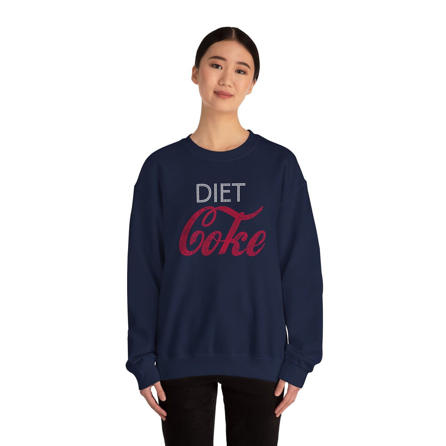 Diet Coke Sweatshirt, Funny Soda Lover Crewneck, Rhinestone Style Graphic Sweatshirt, Cozy Casual Pullover Gift for Her