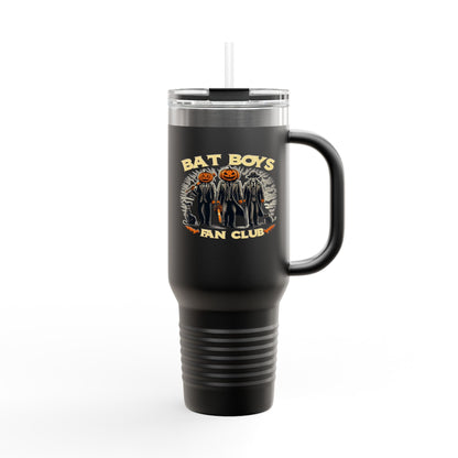 Halloween Themed Insulated Travel Mug, Bat Boys Fan Club, Perfect for Outdoor Adventures, Trick-or-Treating, Gift for Friend