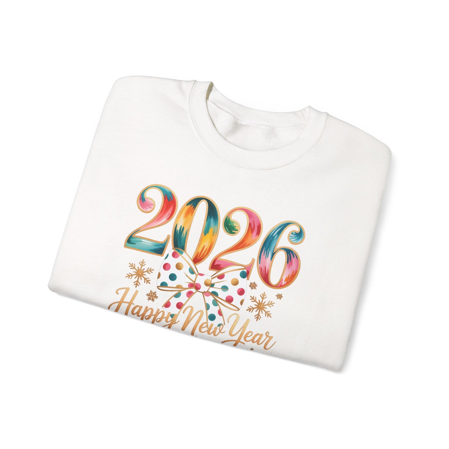2026 Happy New Year Sweatshirt, Colorful New Year Crewneck, NYE Party Shirt, New Year Gift for Her, Holiday Winter Pullover