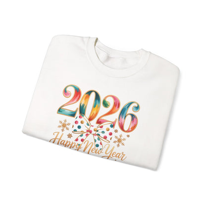 2026 Happy New Year Sweatshirt, Colorful New Year Crewneck, NYE Party Shirt, New Year Gift for Her, Holiday Winter Pullover
