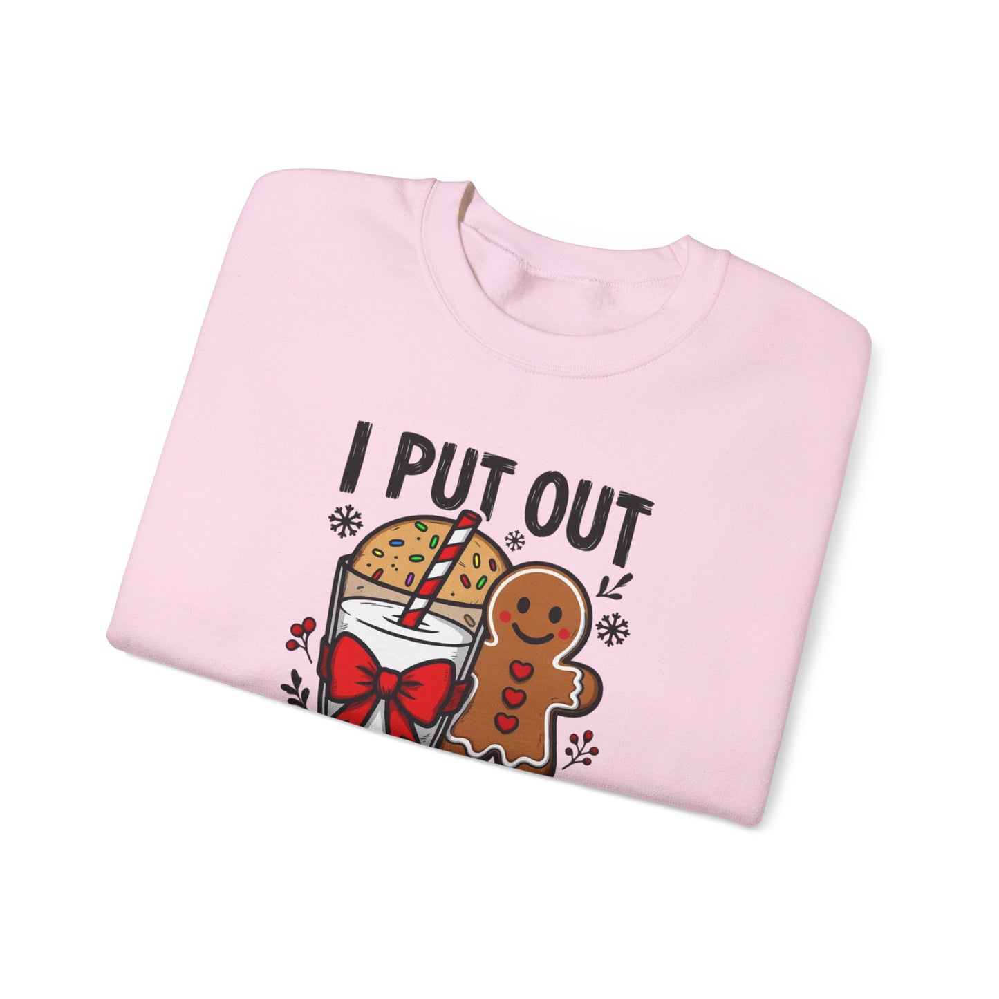 I Put Out For Santa Sweatshirt, Funny Christmas Crewneck, Cookies & Milk Holiday Sweater, Gingerbread Shirt, Xmas Party Sweatshirt