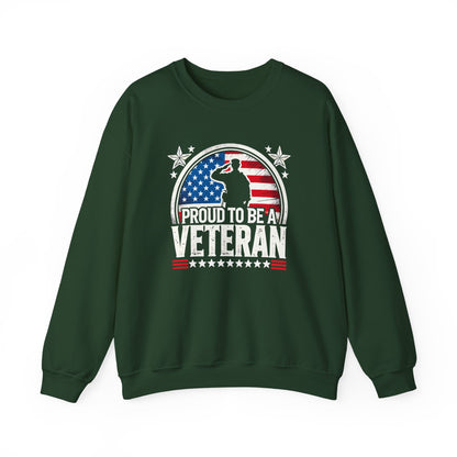 Proud Veteran Crewneck Sweatshirt, Veterans Day Gift, Military Tribute, USA Flag Apparel, Casual Comfort Wear, Gift for veteran Father