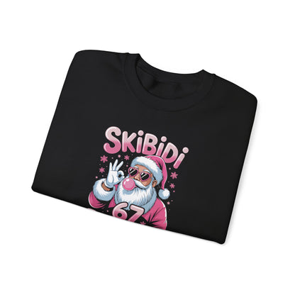 Skibidi Rizzmas Santa Crewneck Sweatshirt | Pink Santa Christmas Design | 67 Christmas Sweatshirt