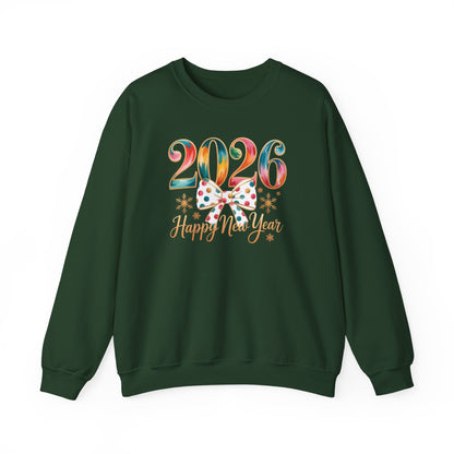 2026 Happy New Year Sweatshirt, Colorful New Year Crewneck, NYE Party Shirt, New Year Gift for Her, Holiday Winter Pullover