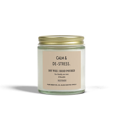 Calm And De Stress Soy Wax Candle, Candle Gift, Hand Poured Candle, Scented Candles, Coconut Apricot Wax (4oz, 9oz)
