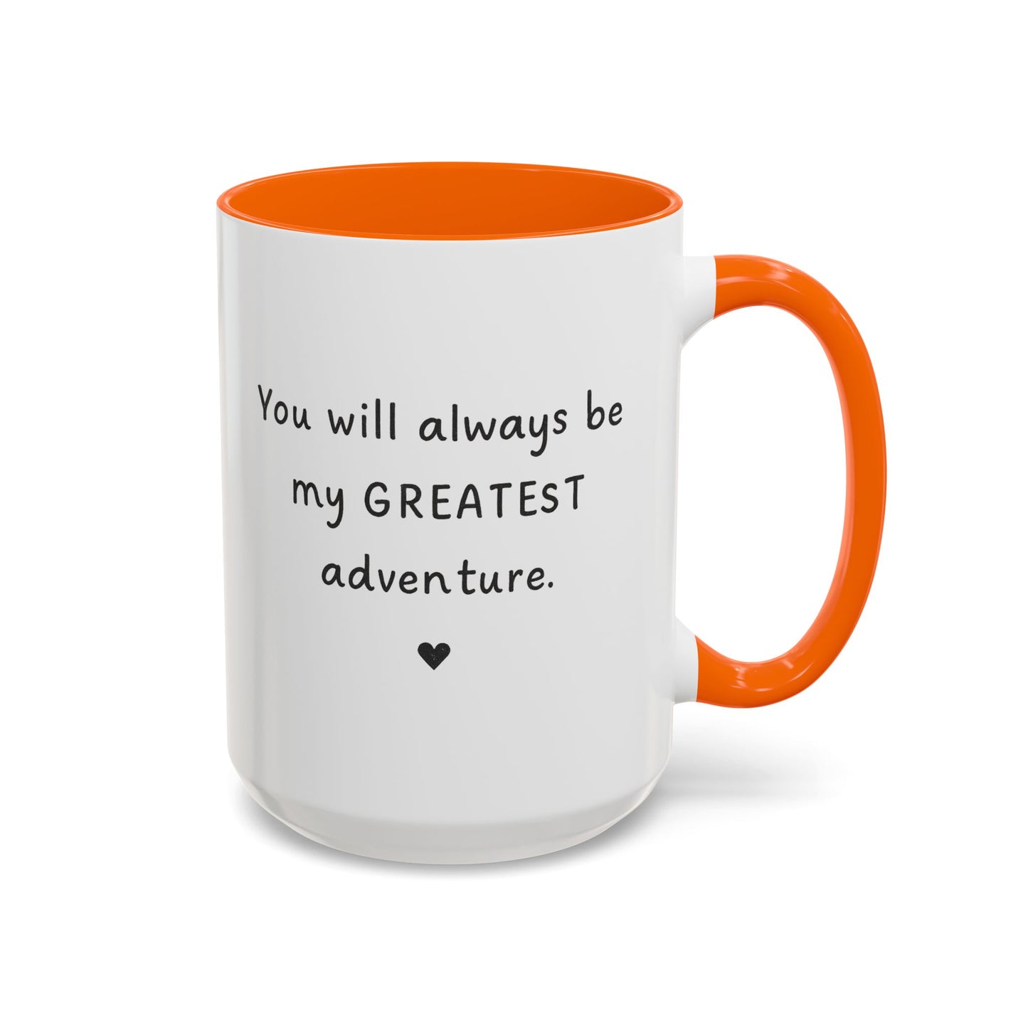 You're My Greatest Adventure Coffee Cup, Custom Line Drawing Couple Mug, Anniversary Gift For Husband Wife, Engagement Gift, Valentine's Day