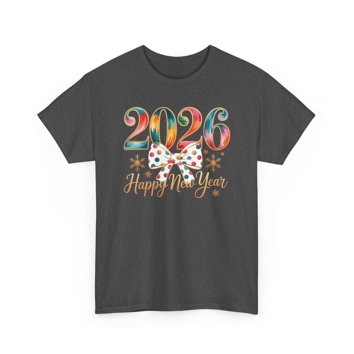2026 Happy New Year Shirt, Colorful Bow New Year Tee, New Year Outfit, Cute NYE Party T-Shirt, 2026 Celebration Graphic Tee, New Year Gift