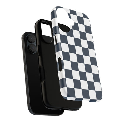 Navy Checkerboard Phone Case, iPhone 17 Pro, 17, 16, 15, 14, 13, 12, 11, X, XR, XS MAX, Tough Case for iPhone