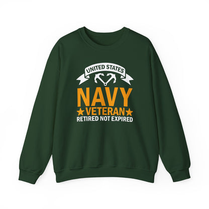 Navy Veteran Crewneck Sweatshirt, Military Pride Sweater,  Gift for Veterans, Retirement Gift, Casual Comfort Wear, Gift for mom