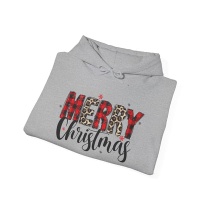 Merry Christmas Hooded Sweatshirt, Cozy Holiday Hoodie, Winter Gift, Christmas Apparel, Festive Sweatshirt, Unisex Christmas Wear