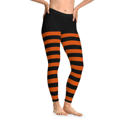 NEXTGRADE, Halloween Striped Leggings, Comfortable Workout Gear, Trendy Fashion, Fall Apparel, Perfect for Cozy Nights
