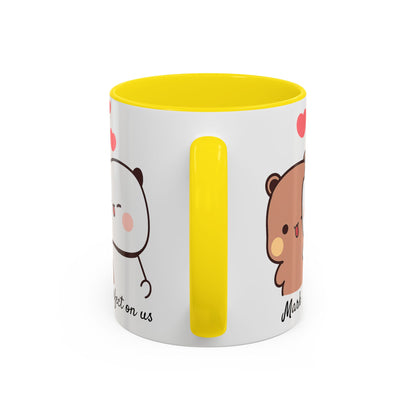 Personalized Dudu Bubu Mug | Cute Bear Coffee Cup | Color Handle Mug | Birthday Christmas Gift | Funny Mug for Her Him Valentine Gift