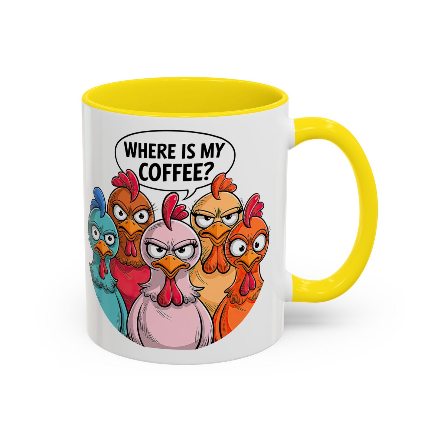 Where Is My Coffee? Chicken Trio Mug | Accent Coffee Mug | Mug for Coffee Lovers | Gift for Coworkers, Friends, and Family