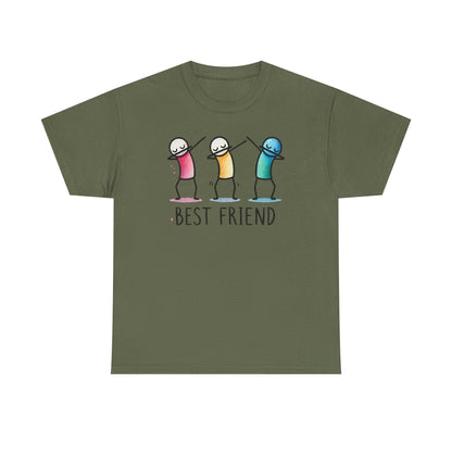 Best Friend Shirt, Cute Dabbing Stick Tee, Matching Bestie T-Shirt, Friends Graphic Tee, Gift for Women Teens, Best Friends Crewneck Tee