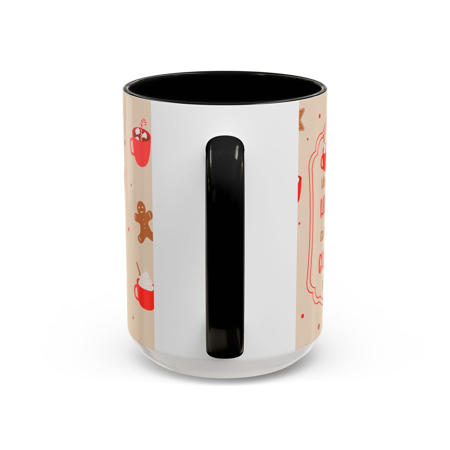 Festive Accent Coffee Mug, Holiday Gift, Hot Chocolate Lover, Christmas Decor, Winter Vibes, Cozy Mugs, Gift for her