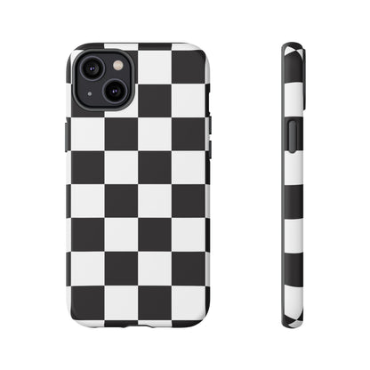 Black and White Checker iPhone Case, Stylish iPhone Cover for Teens, Holiday Gift, Unique Mobile Accessories, Tough Protection