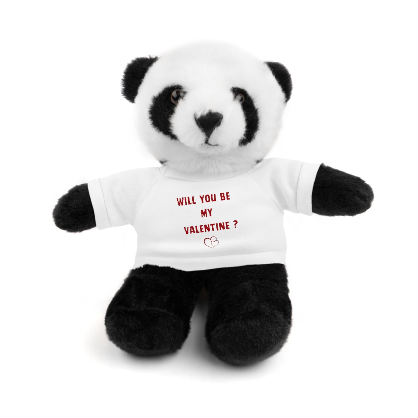 Will You Be My Valentine ? Teddy Bear, Plush Animal with T-Shirt, Cute Valentine's Day Gift, Stuffed Bear for Kids or Love