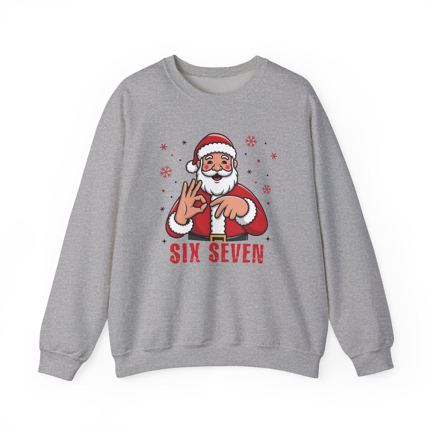 Six Seven Santa Funny Christmas Sweatshirt Cozy Holiday Crewneck for Men & Women | Santa Graphic Pullover | Warm Festive Gift for Friends