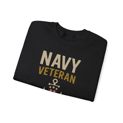 Navy Veteran Sweatshirt | Patriotic Military Pullover with Anchor | US Navy Gift for Men & Women | Veteran Pride Sweater
